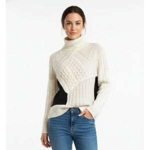 Cliche tan women's cable knit turtleneck sweater size S